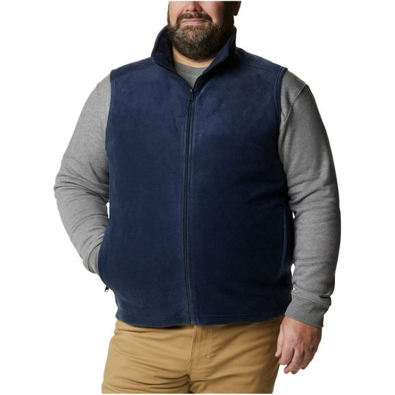 APEXFWDT Men’s Winter Fleece Vest Stand Collar Zip-Front Warmth Vest with Zip Pocket for Outdoor & Casual Wear,XXL,Blue