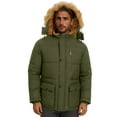 thumbnail image 1 of APEXFWDT Men's Winter Parka Coat Fleece Sherpa Furry Hooded Jacket Full-zip Thickened Warm Outdoor Outerwear with Multi-Pockets for Travel, 1 of 8