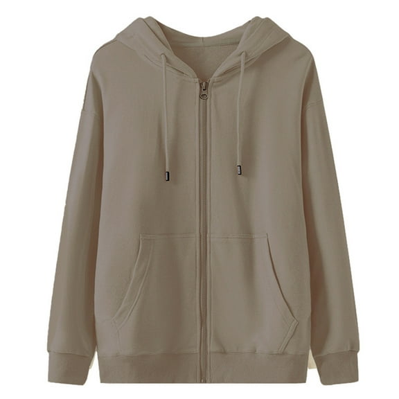 APEXFWDT Men's Zip Front Hooded Sweatshirt Jacket - Athletic Sweatshirt with Secure Pockets Sporty Outerwear for Men,XXL,Coffee