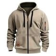thumbnail image 1 of APEXFWDT Men's Zip-Up Hoodie Jacket Light Fleece Cargo Sweatshirt with Arm Pockets,Warm Outerwear, 1 of 3