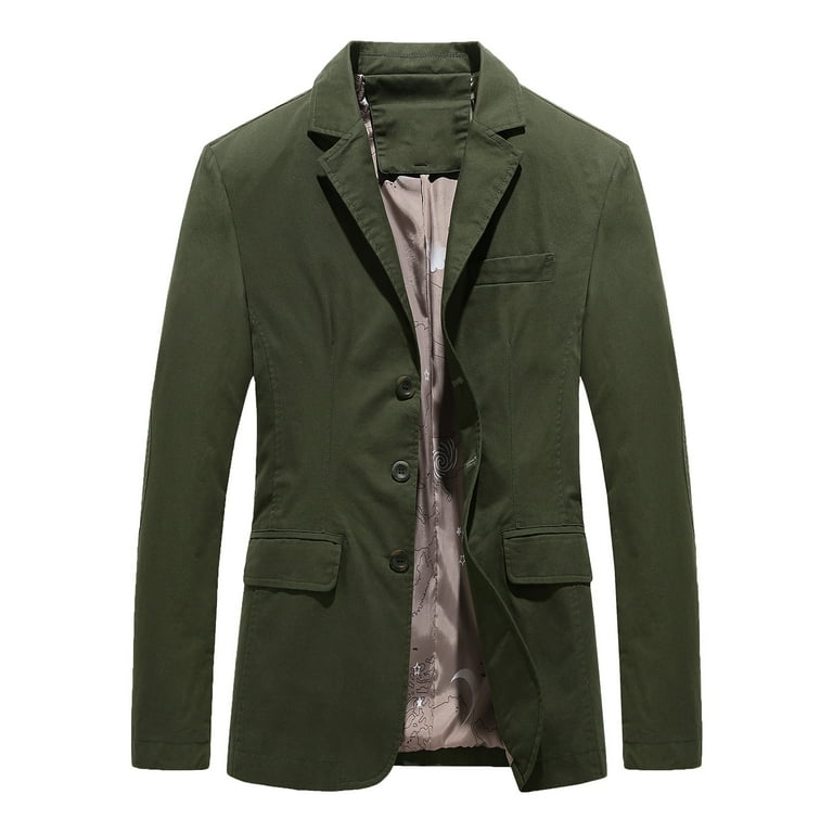 APEXFWDT Mens Big and Tall Casual Slim Fit Blazer Jacket 3 Buttons Vintage Style Fall Sport Coat Notch Lapel Suit Blazer Jacket Walmart