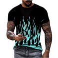 thumbnail image 1 of APEXFWDT Mens Casual Short Sleeve TShirt Summer Flame Print Crewneck Workout Tops Regular Fit Basic Tee TShirt, 1 of 6