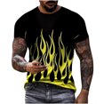 thumbnail image 1 of APEXFWDT Mens Casual Short Sleeve TShirt Summer Flame Print Crewneck Workout Tops Regular Fit Basic Tee TShirt, 1 of 6