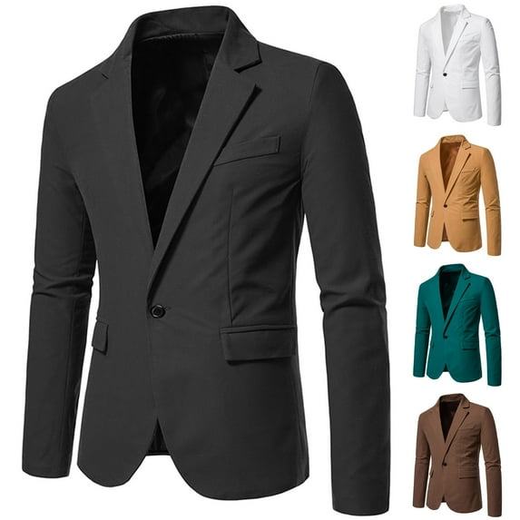 APEXFWDT Mens Casual Sport Coat Blazer One Button Business Suit Jacket Slim Fit Daily Lightweight Jackets