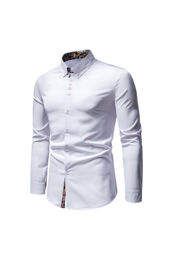 APEXFWDT Mens Dress Shirt Wrinkle Free Regular Fit Stretch Button Down Shirts Long Sleeve Business Shirts for Men