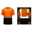 thumbnail image 1 of APEXFWDT Mens High Visibility Short Sleeve Reflective Safety T-Shirt, Breathable Hi Vis Shirts for Men ,Construction Work Shirts with Black Bottom，L,Orange, 1 of 6