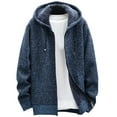 thumbnail image 1 of APEXFWDT Mens Knit Sweater Hoodies Full Zip Fleece lined Cardigan Sweaters Casual Regular Fit Hooded Sweater Jacket Fashion Knitted Coat, 1 of 4