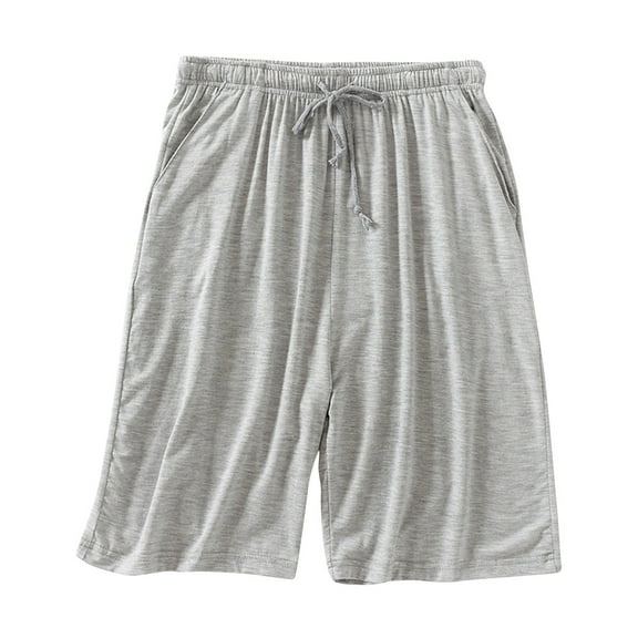 APEXFWDT Mens Pajama Shorts Male Lounge Sleep Shorts Soft Comfortable Light Sleeping PJS Bottom Shorts Breathable Pajamas Shorts with Pockets