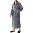 thumbnail image 1 of APEXFWDT Mens Plush Fleece Robe Cozy Warm Flannel Bathrobe Cozy Sleepwea Soft Shawl Collar Bath Shower Spa Robe With Pockets, 1 of 7