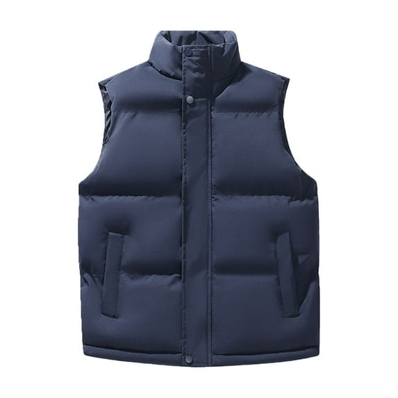 APEXFWDT Mens Puffer Vest Zip up Winter Padded Vests Lightweight Stand Collar Sleeveless Jacket Outerwear Outdoor Vest M-5XL