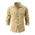 thumbnail image 1 of APEXFWDT Mens Safari Shirts Long Sleeve UV Protection Hiking Fishing Camping Travel Shirts Casual Button Down Dress Shirt with Pockets, 1 of 9