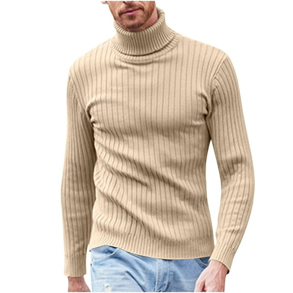 APEXFWDT Mens Slim Fit Knitted Pullover Casual Basic Turtleneck Sweater Long Sleeve Lightweight Undershirt Thermal Shirts Sweater