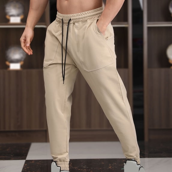 APEXFWDT Mens Sweatpants Joggers Fashion Sweatpants Casual Drawstring Athletic Pants Sport Joggers with Pockets for Workout, Gym, Running, Training