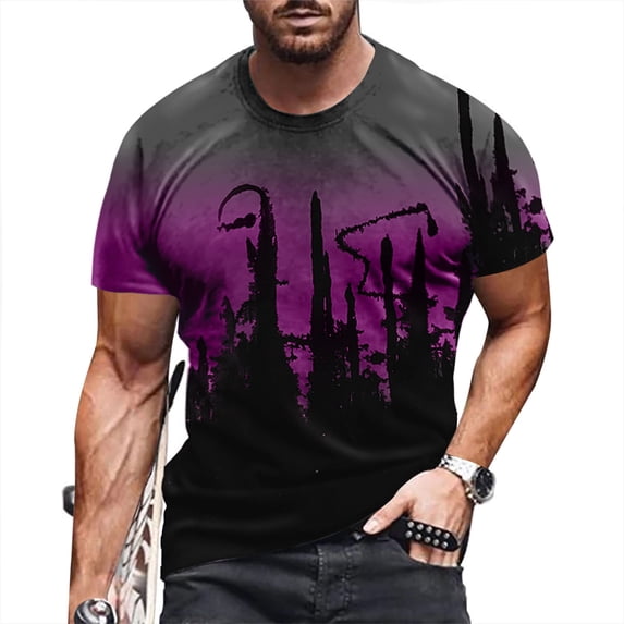 APEXFWDT Mens T Shirt Big and Tall Short Sleeve Print Graphic Tees Tops for Men Casual Crewneck Streetwear S-5X