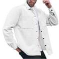thumbnail image 1 of APEXFWDT Mens Waffle Lightweight Jacket Casual Button Down Shacket Jacket Long Sleeve Solid Color Jacket with Pockets, 1 of 7