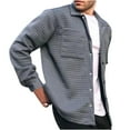thumbnail image 1 of APEXFWDT Mens Waffle Lightweight Jacket Casual Button Down Shacket Jacket Long Sleeve Solid Color Jacket with Pockets, 1 of 6
