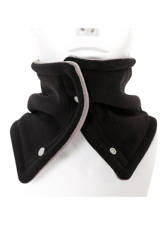 APEXFWDT Neck Warmer Winter Warm Infinity Scarf with Snap Button Fuzzy Fleece Windproof Scarves Gifts for Women Men Ski Tube Circle Scarves