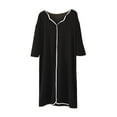 thumbnail image 1 of APEXFWDT Nightgowns Women Plus Size Long Sleeves Nightshirts M-4XL,V Neck Sleep Shirts Soft Mid Calf Sleep Shirts Sleepwear Loungewear, 1 of 4
