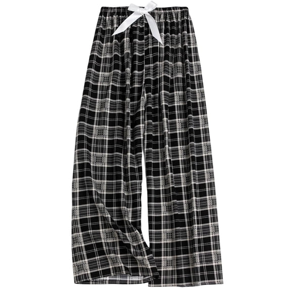 APEXFWDT Plaid Pj Pants Women's Pajama Bottoms Comfy Lounge Pants Drawstring Waist Sleep Pants Lightweight