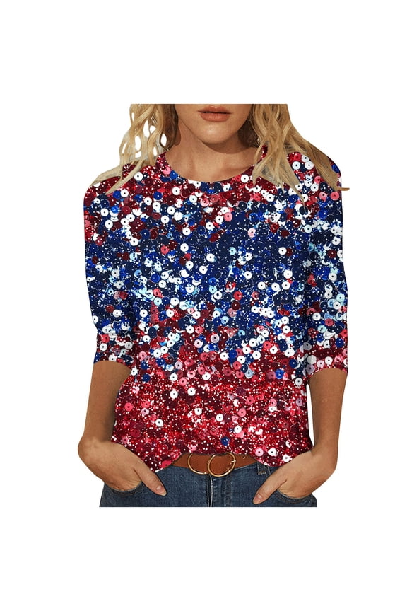 Plus Size USA Shirts for Women America Patriotic Shirt Casual Short Sleeve 4th of July Tee Tops,XXXL,Navy