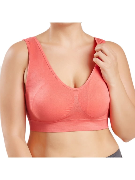 Plus Size Ultra Thin Sports Bra for Women Full Coverage Wirefree Camisole with Breathable Fabric S-5XL