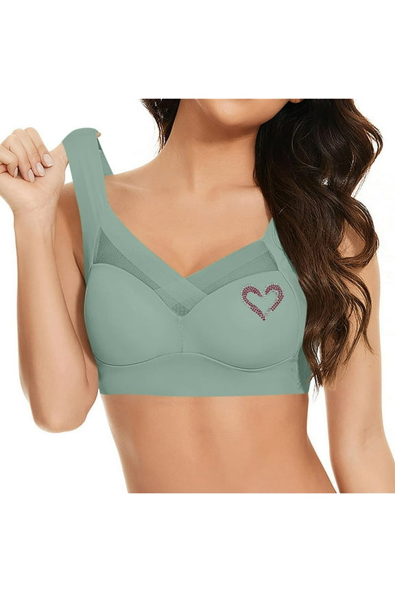 APEXFWDT Plus Size Wirefree Comfort Bra for Women Lightly Lined Wide Band Bralette with Smooth Coverage L-6XL