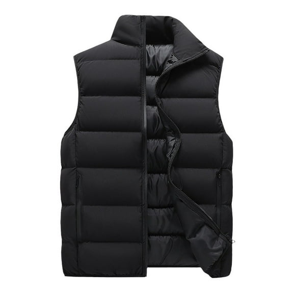 APEXFWDT Puffer Vest Men Big and Tall Winter Padded Vests Lightweight Stand Collar Sleeveless Jacket Outerwear Bubble Zipper Warm Outdoor Warm Vests