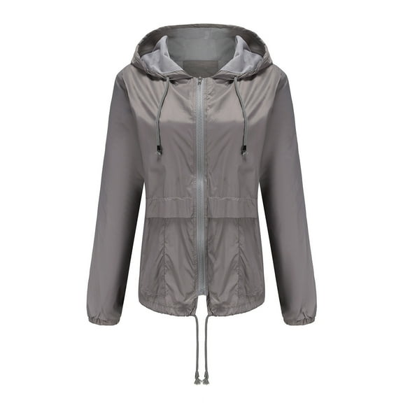 APEXFWDT Rain Jacket Women Hooded Lightweight Raincoat with Lined Outdoor Waterproof Windbreaker Jackets with Pockets