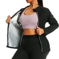 thumbnail image 1 of APEXFWDT Sauna Suit for Women Sweat Jacket Sweat Zipper Body Shaper Jacket Short Sleeve Shirt Workout Tops,S,Silver, 1 of 4