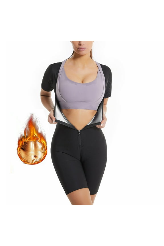 APEXFWDT Sauna Sweat Shorts for Women High Waisted Thermo Waist Trainer Slimming Leggings Pants Body Shaper Compression Workout Body Shaper Thighs