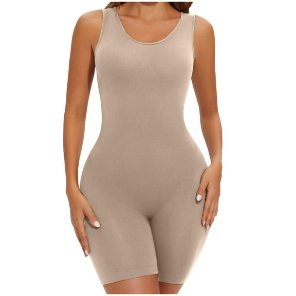 APEXFWDT Shorts Bodysuit for Women Tummy Control Shapewear Seamless Butt Lifting Workout Bodycon One Piece Short Jumpsuit Bodysuit Thigh Slimmer Body Shaper S-3XL