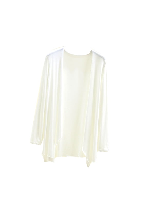 APEXFWDT Sleep Cardigan for Women Long Sleeve Sleepwear Cover Ups Womens Soft Pajama Tops Solid Loose Drape Open Front