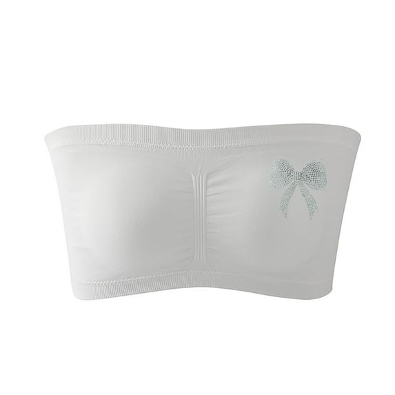 APEXFWDT Strapless Bras for Women Stretchy Wirefree Non-Slip Tube Top Seamless Bralette Padded Bandeau Bra XS-5XL