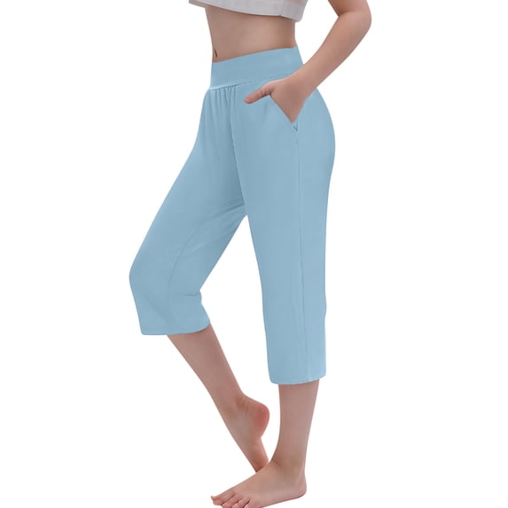 APEXFWDT Girls High Waisted Leggings Capri Pant Kids Stretchy Athletic Tights Dance Workout Running Yoga Pants with Pocket Teens Daily Wear Workout