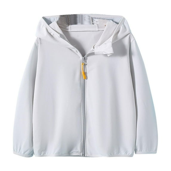 APEXFWDT Kids UPF 50+ Athletic Sun Protection Jacket Boys Girls Zip Up Hoodie Cooling Shirt Running Outdoor Hoodie Size 5-11Y