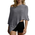 thumbnail image 1 of APEXFWDT Summer Ponchos for Women Lightweight Mesh Sheer Cover Up Off the Shoulder Cape Top Vacation Outfits, 1 of 8