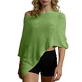 thumbnail image 1 of APEXFWDT Summer Ponchos for Women Lightweight Mesh Sheer Cover Up Off the Shoulder Cape Top Vacation Outfits, 1 of 8