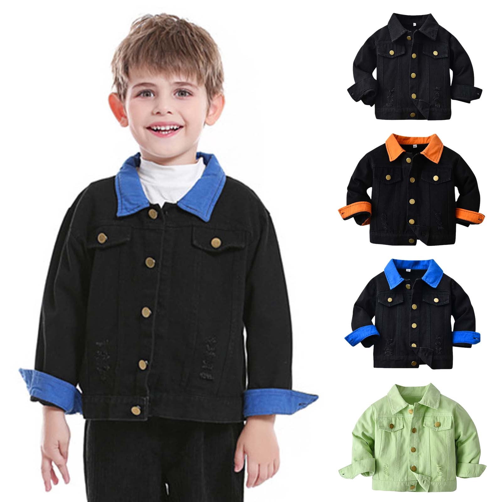 APEXFWDT Toddler Boys Girls Jean Jacket Baby Denim Jacket Children
