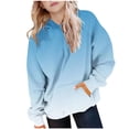 thumbnail image 1 of BFHHYA Tween Girls' Gradient Color Hoodie Kids Raglan Sleeve Casual Loose Sweatshirt Long Sleeve Pullover with Pockets (5-15 Years), 1 of 5
