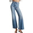 thumbnail image 1 of APEXFWDT Wide Leg Jeans Women High Waisted Stretchy Straight Leg Jeans Loose Trendy Denim Pants with Pocket Casual Ankle Denim Pants Blue,M, 1 of 7