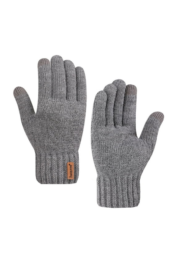 APEXFWDT Winter Gloves for Men, Touch Screen Texting Warm Gloves with Thermal Soft Knit Lining,Elastic Cuff for Men Cold Weather Glove for Running Driving Hiking