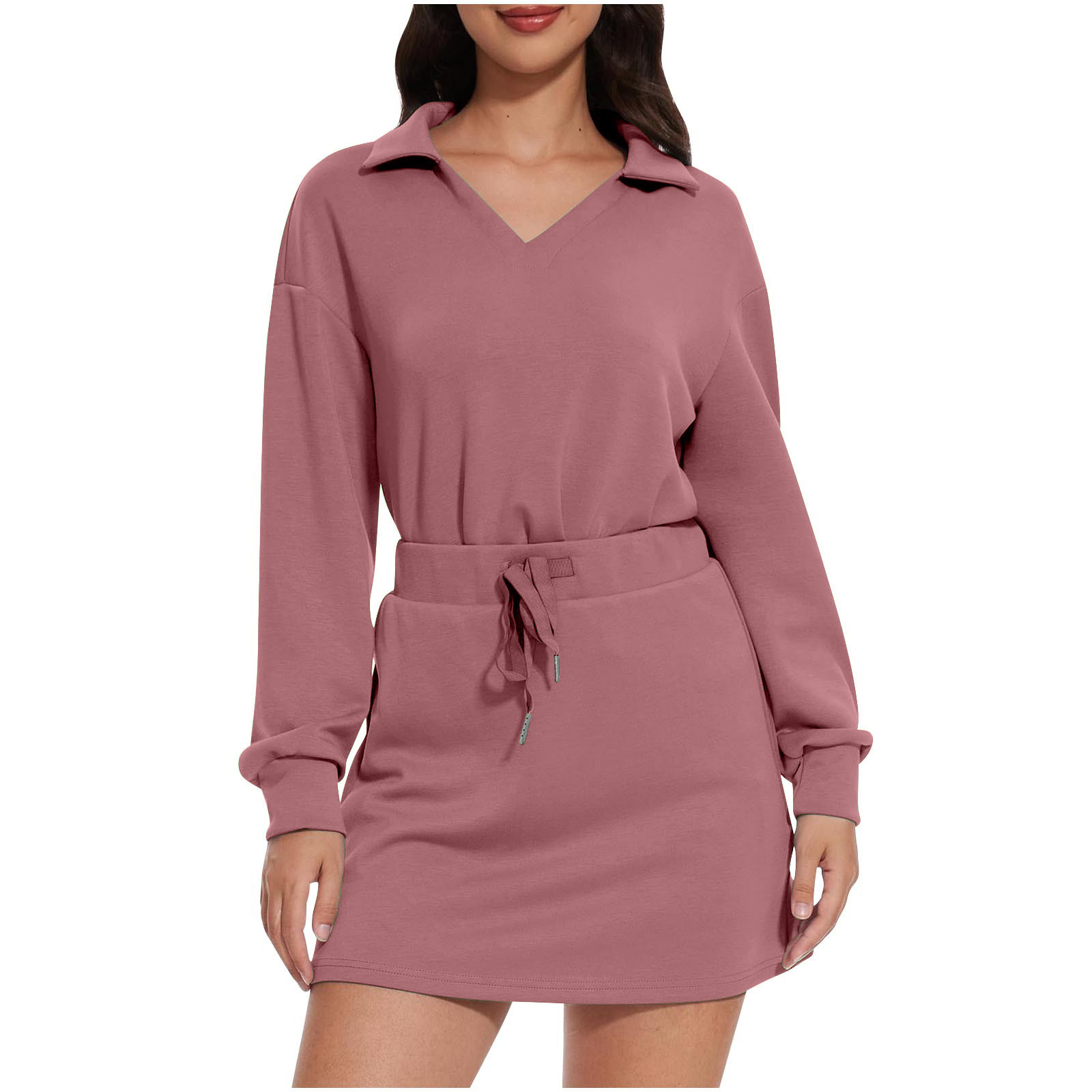 APEXFWDT Women 2024 Casual Tracksuit Sweatshirt Skorts Matching Set