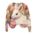 thumbnail image 1 of APEXFWDT Women Long Sleeve Tunic Tops Casual Fall Crewneck T Shirts Bunny 3D Printed Holiday Shirts Blouse for Gift, 1 of 4