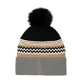 thumbnail image 1 of APEXFWDT Women Men Knit Beanie with Pompom Cuffed Skull Cap Unisex Color-Block Warm Winter Hat for Casual Outings & Matching, 1 of 4
