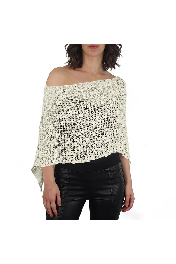 Women Sheer Poncho Top Off The Shoulder Y2k See Through Shrug Mesh Cover Up Lightweight Asymmetrical Cape Top