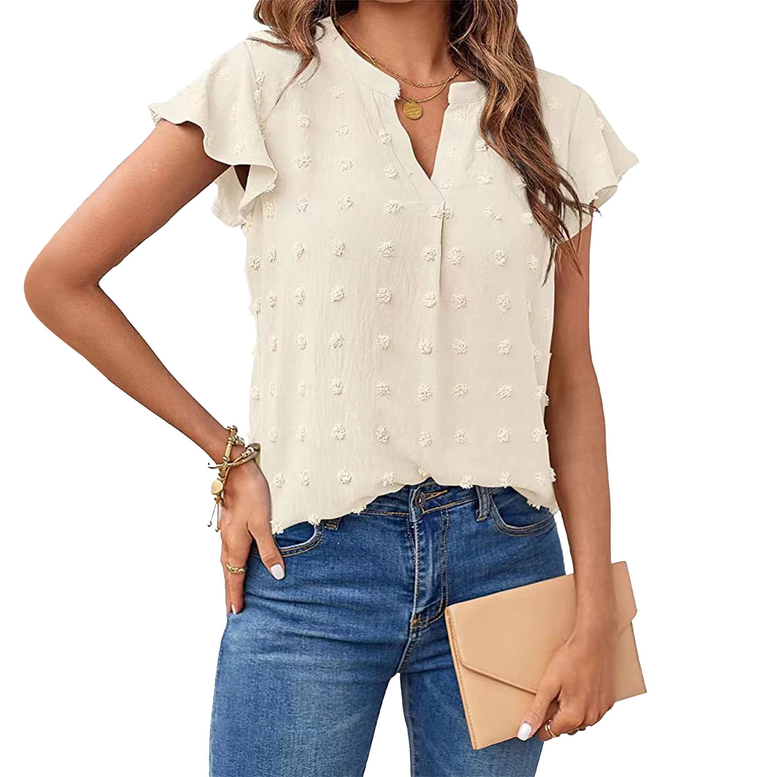 cream flowy tops