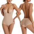 thumbnail image 1 of APEXFWDT Women's Backless Shapewear Bodysuit Tummy Control Thong Seamless Body Shaper for Women Body Bra Shaper Low Back Thong Bodysuits S-XXL, 1 of 8