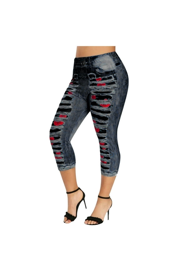 Women's Butt Lifting Super Comfy Stretch Denim Capri Jeans for Women - High Waisted Stretch Capris