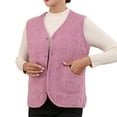 thumbnail image 1 of APEXFWDT Women's Button Down Fleece Vest, Plus Size Microfleece Soft Sleeveless Basic Vest Windproof Warm Vest with Pocket, 1 of 3