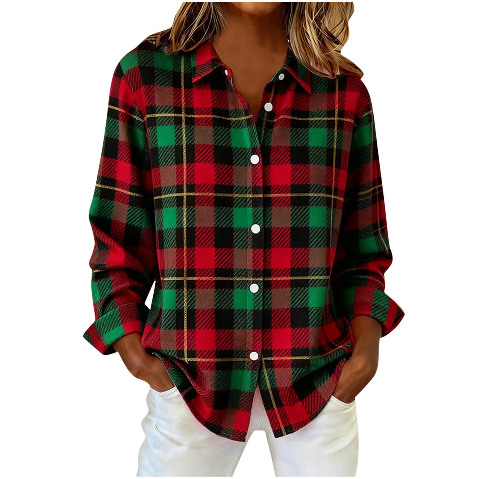 Office Plaid Slim Fit Buttoned Lapel Shirt main image 0